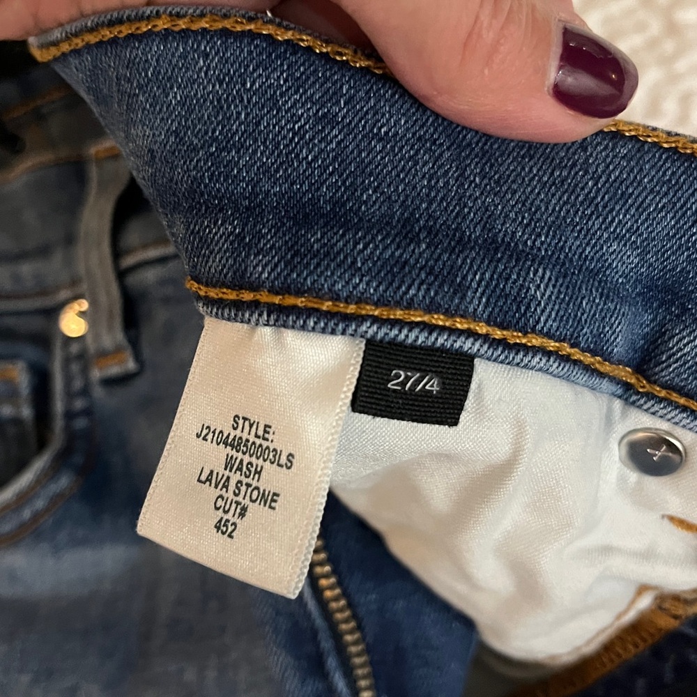 Veronica Beard Carly Kick Flare High Rise Blue and Cream Jeans - 27/4 - Picture 7 of 9